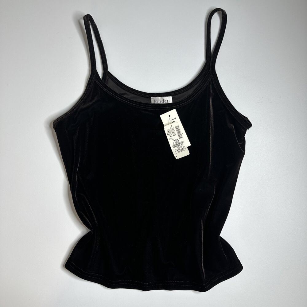 VTG Jonden by Linda Leal Velvet Camisole Top L Brown Goth Grunge Cami NWT USA